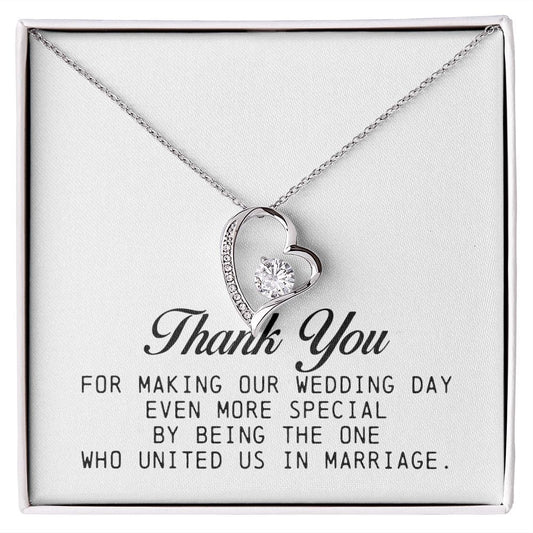 Marriage Officiant Gift, Forever Heart Necklace