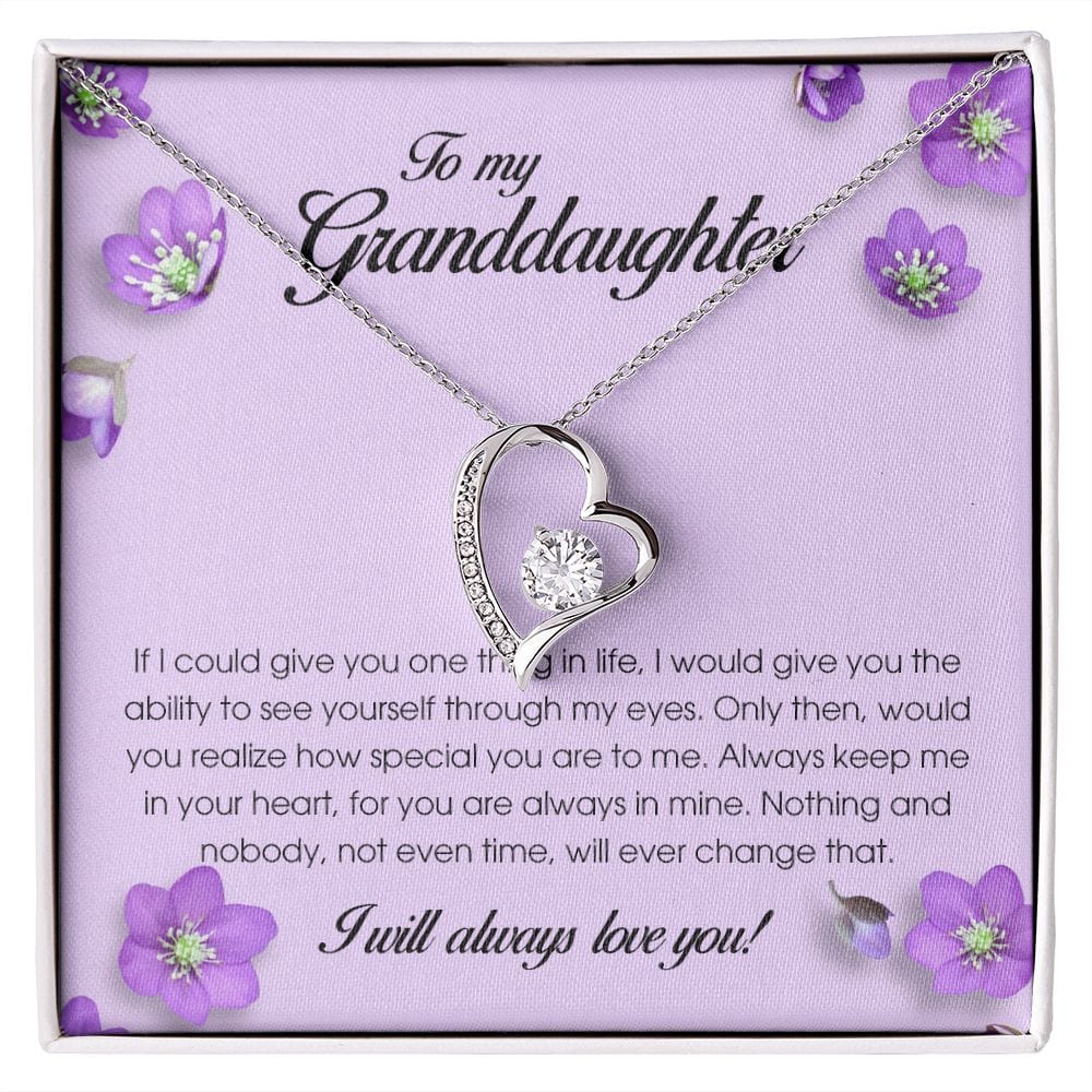 To My Granddaughter, Forever Heart Necklace