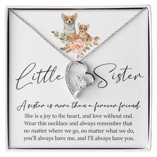 Forever Heart Necklace, Little Sister Gift