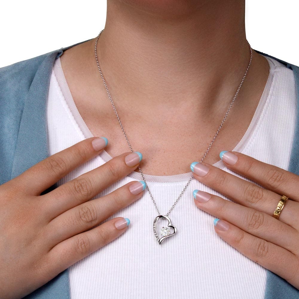 To My Granddaughter, Forever Heart Necklace