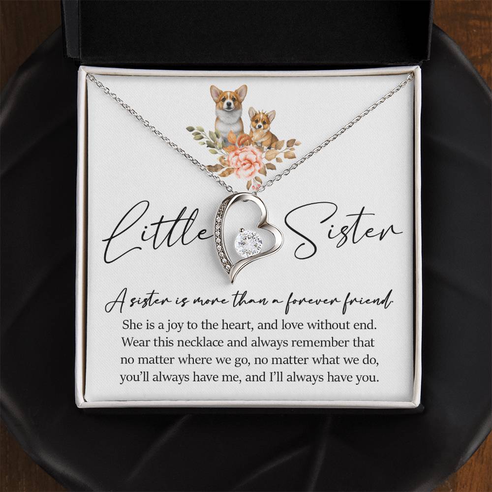 Forever Heart Necklace, Little Sister Gift