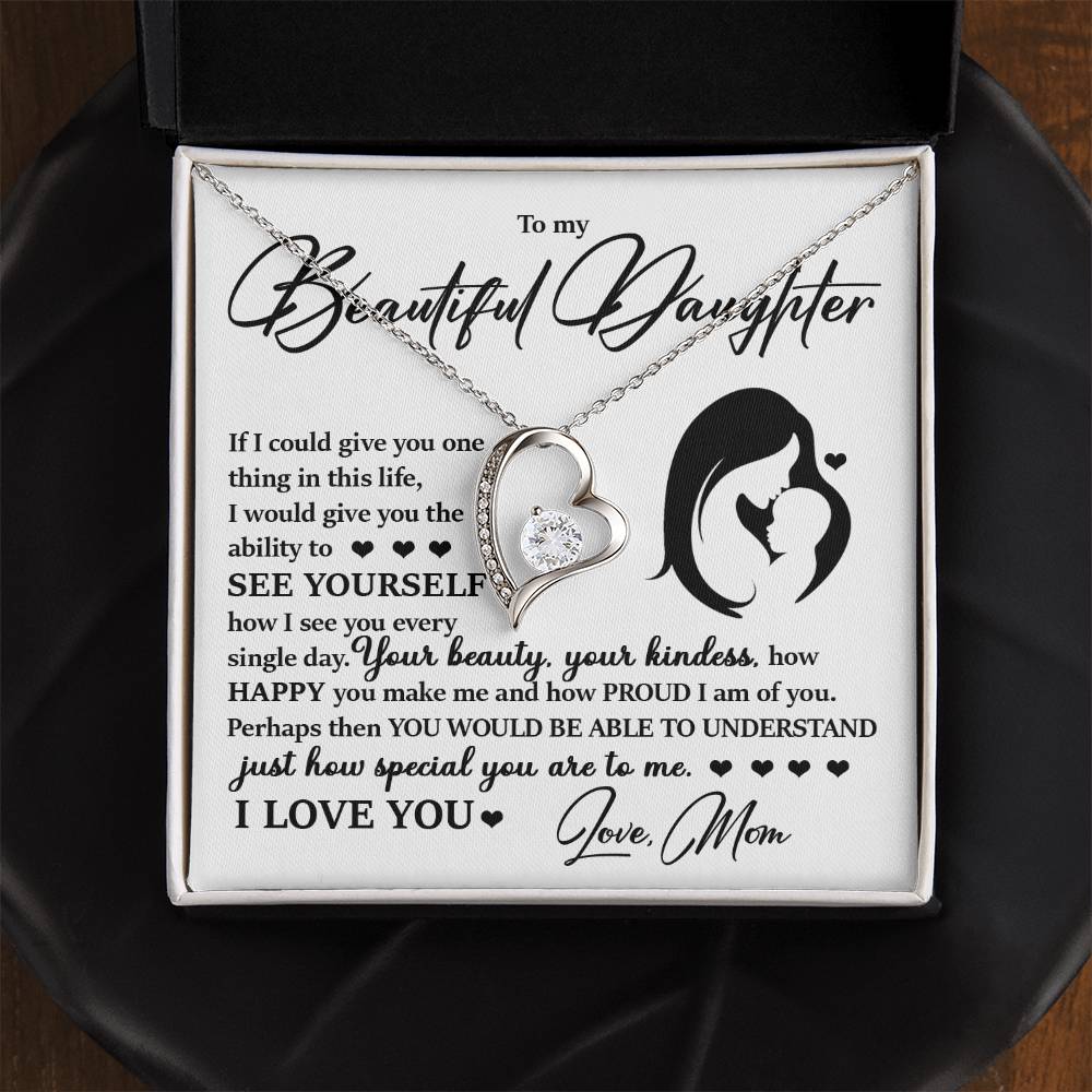 Forever Heart Necklace, Daughter Gift