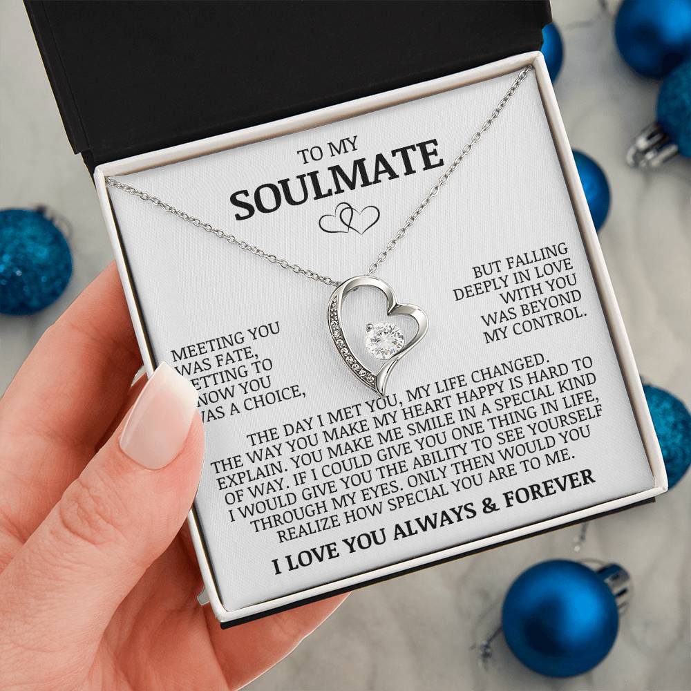 To My Soulmate "Meeting You Was Fate" Forever Love Necklace