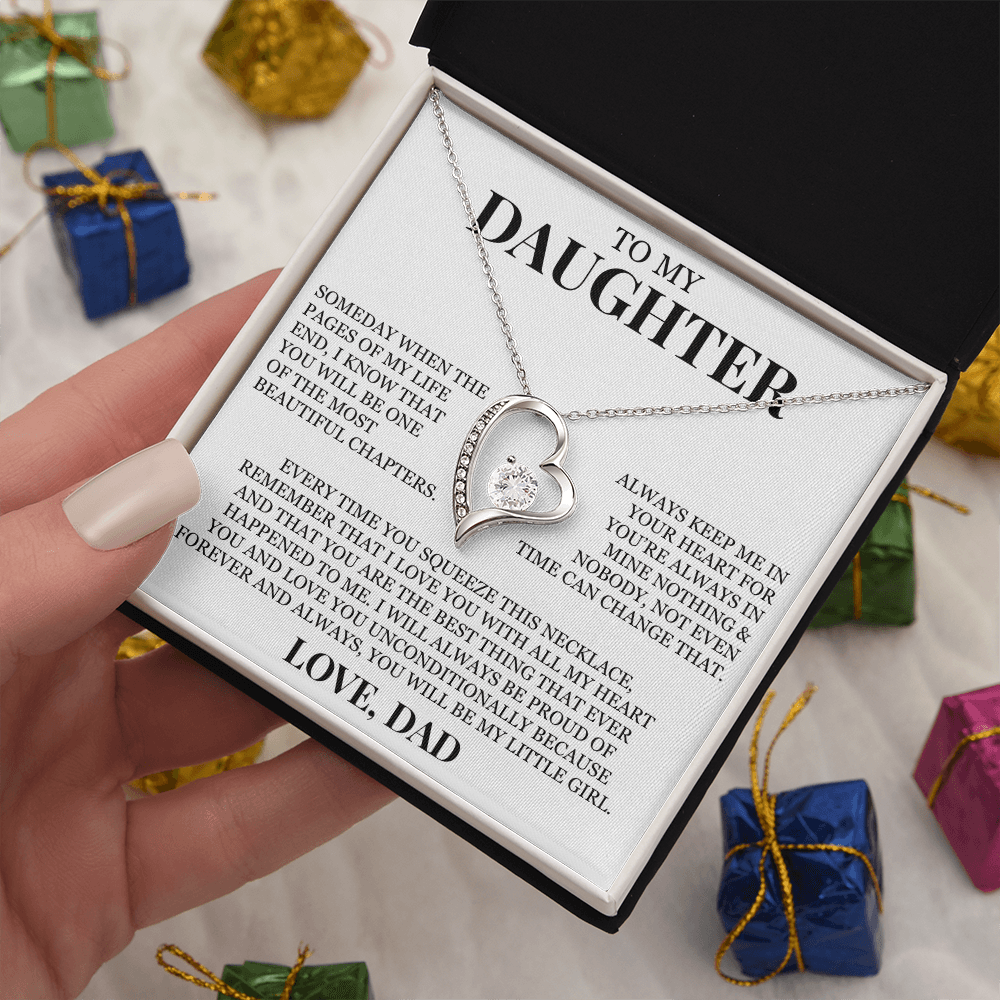To My Daughter "I Love You With All My Heart" Forever Love Necklace