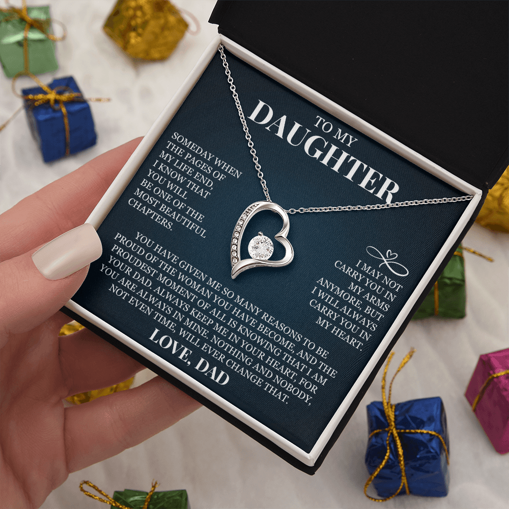 To My Daughter "Always Keep Me In Your Heart" Forever Love Necklace
