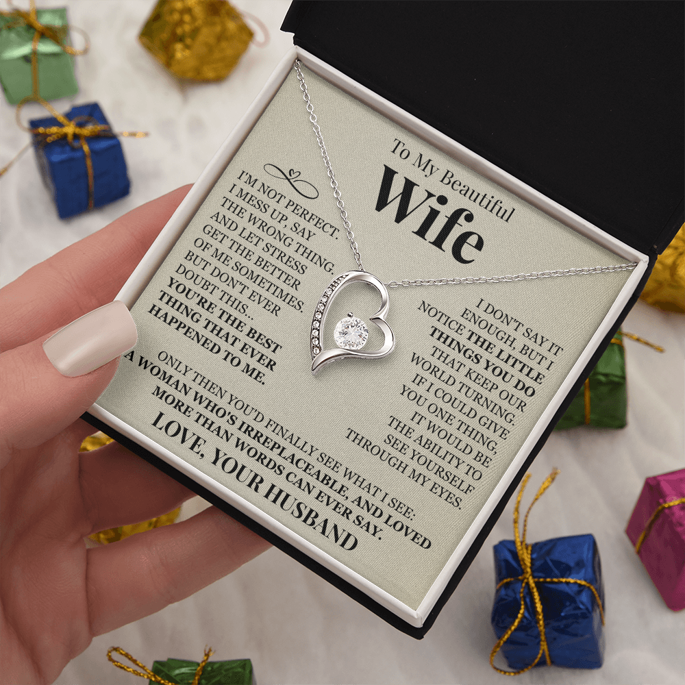 Forever Love Necklace - To My Beautiful Wife "You're The Best"