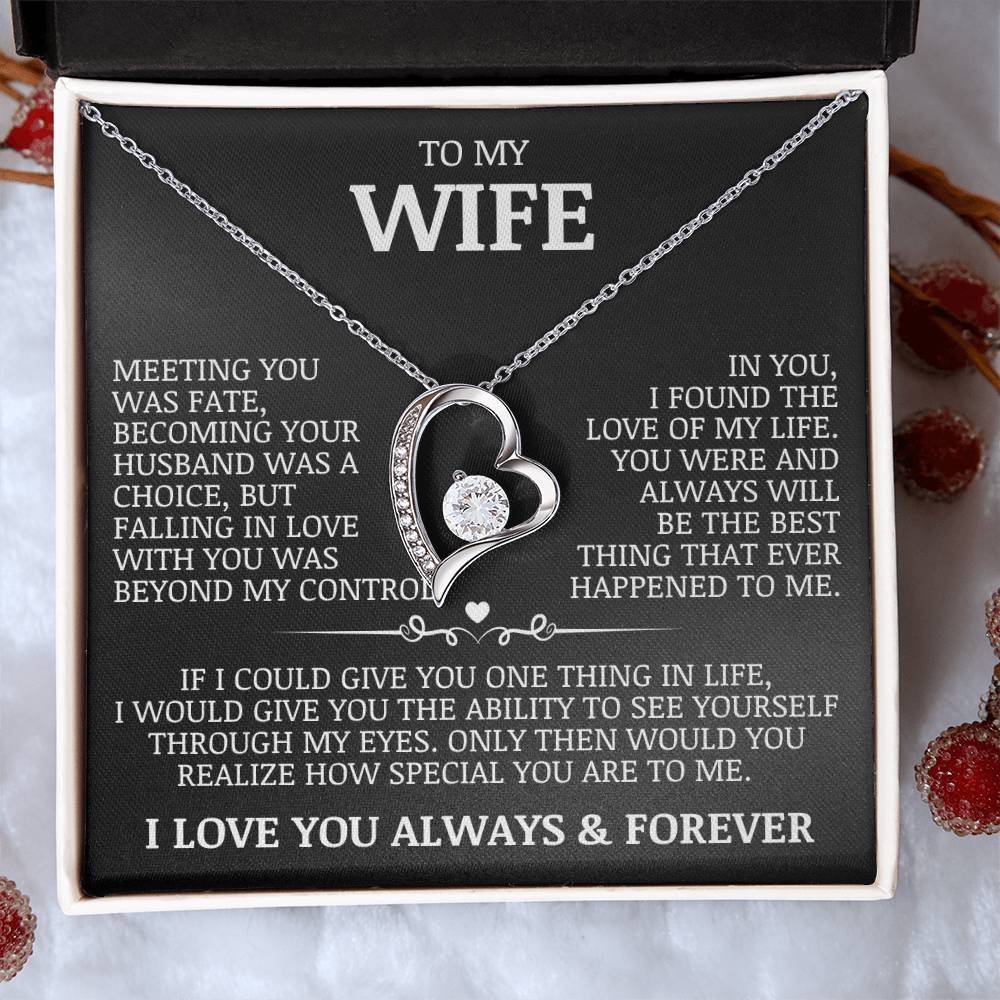 To My Wife "In You, I Found The Love of My Life" Forever Love Necklace