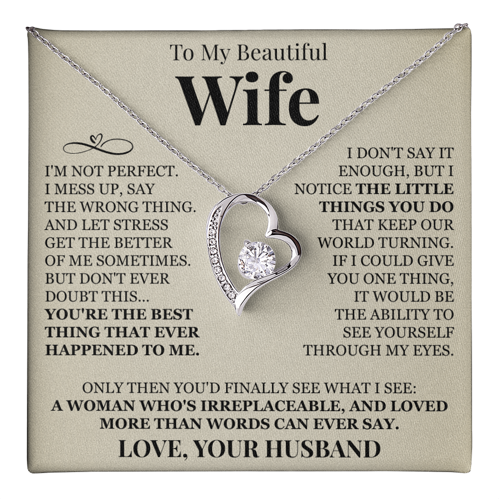 Forever Love Necklace - To My Beautiful Wife "You're The Best"