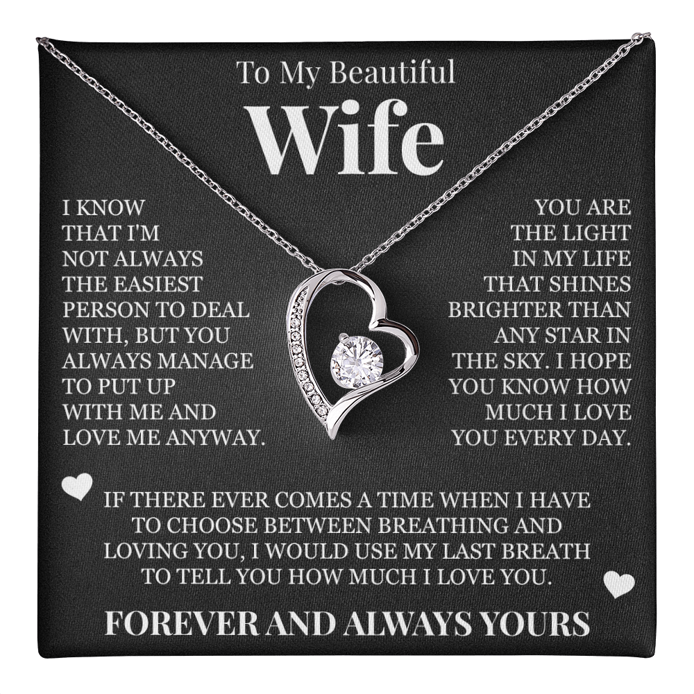 Forever Love Necklace - To My Wife - "Forever and Always Yours"