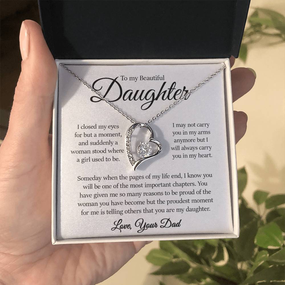 Forever Heart Necklace, Daughter Gift