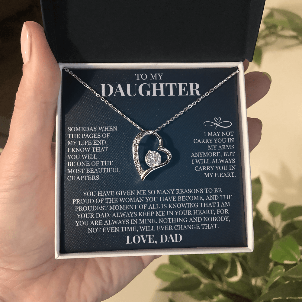 To My Daughter "Always Keep Me In Your Heart" Forever Love Necklace