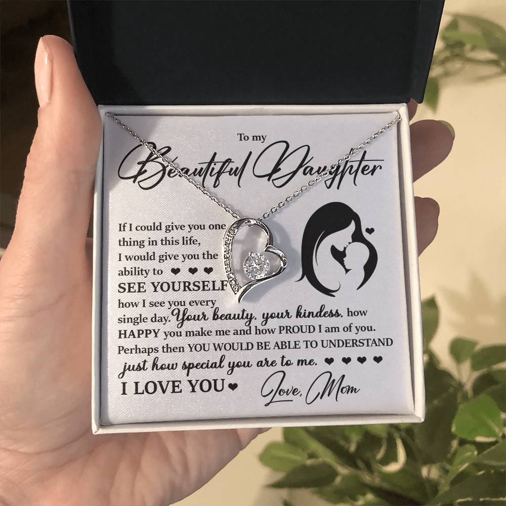 Forever Heart Necklace, Daughter Gift
