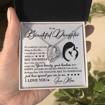 Forever Heart Necklace, Daughter Gift