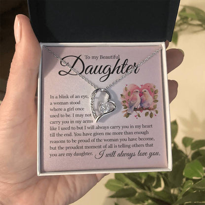 Forever Heart Necklace, Daughter Gift