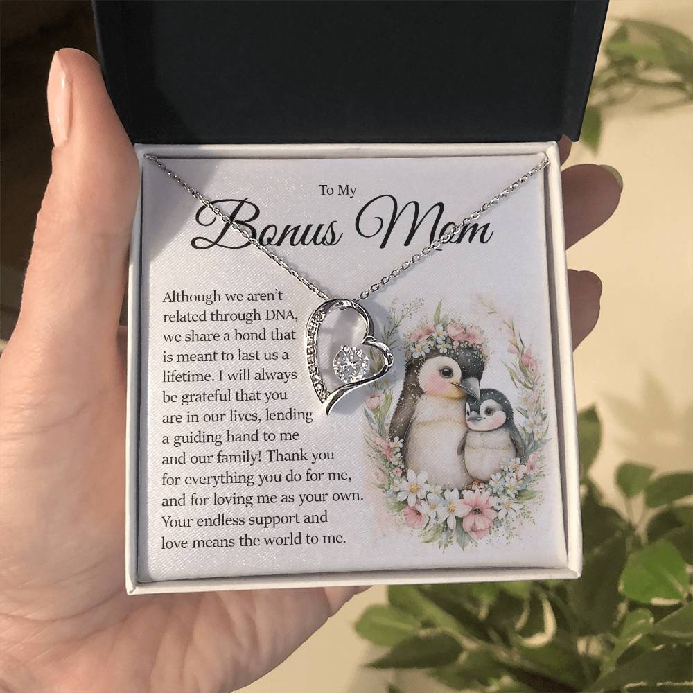 To My Bonus Mom, Forever Love Necklace