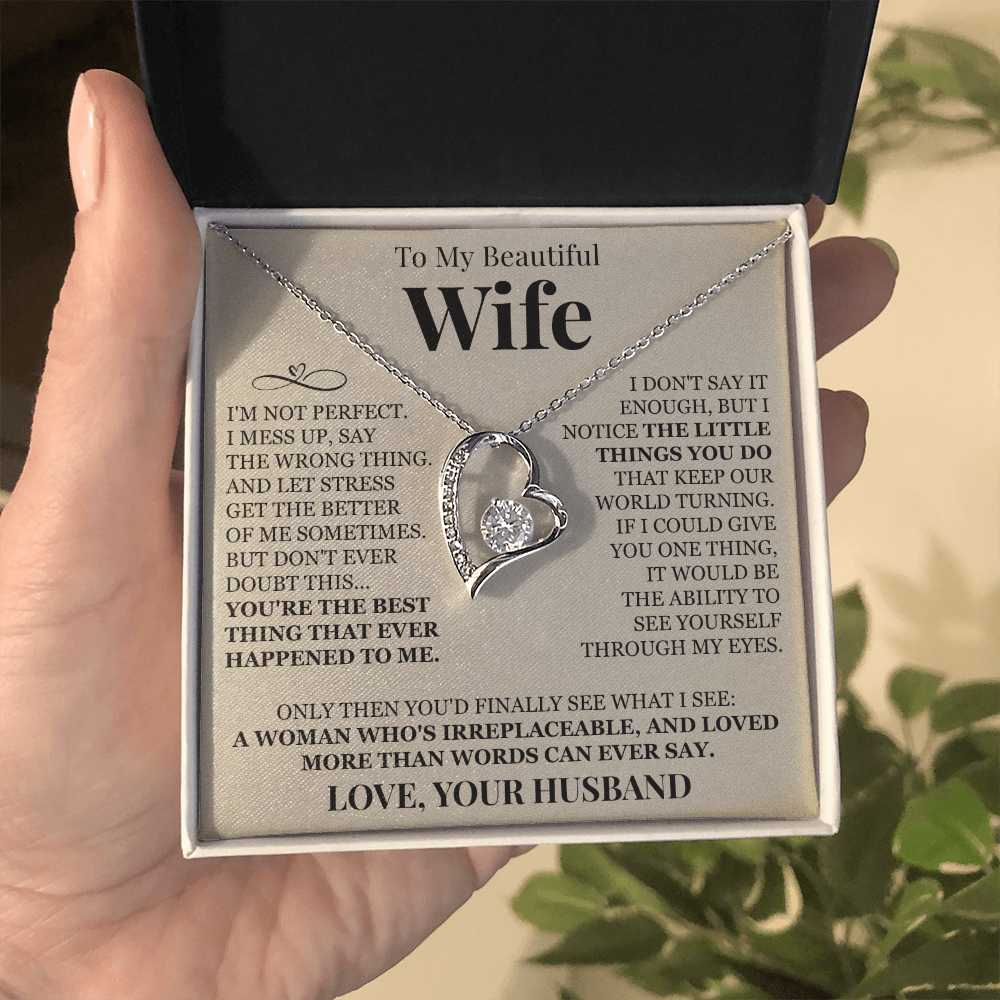Forever Love Necklace - To My Beautiful Wife "You're The Best"