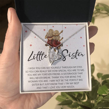 Forever Heart Necklace, Little Sister Gift