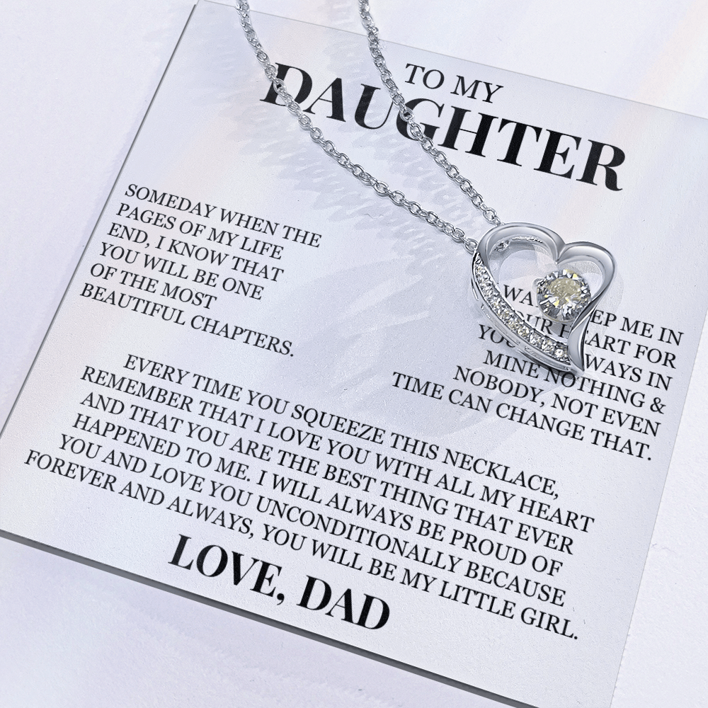 To My Daughter "I Love You With All My Heart" Forever Love Necklace
