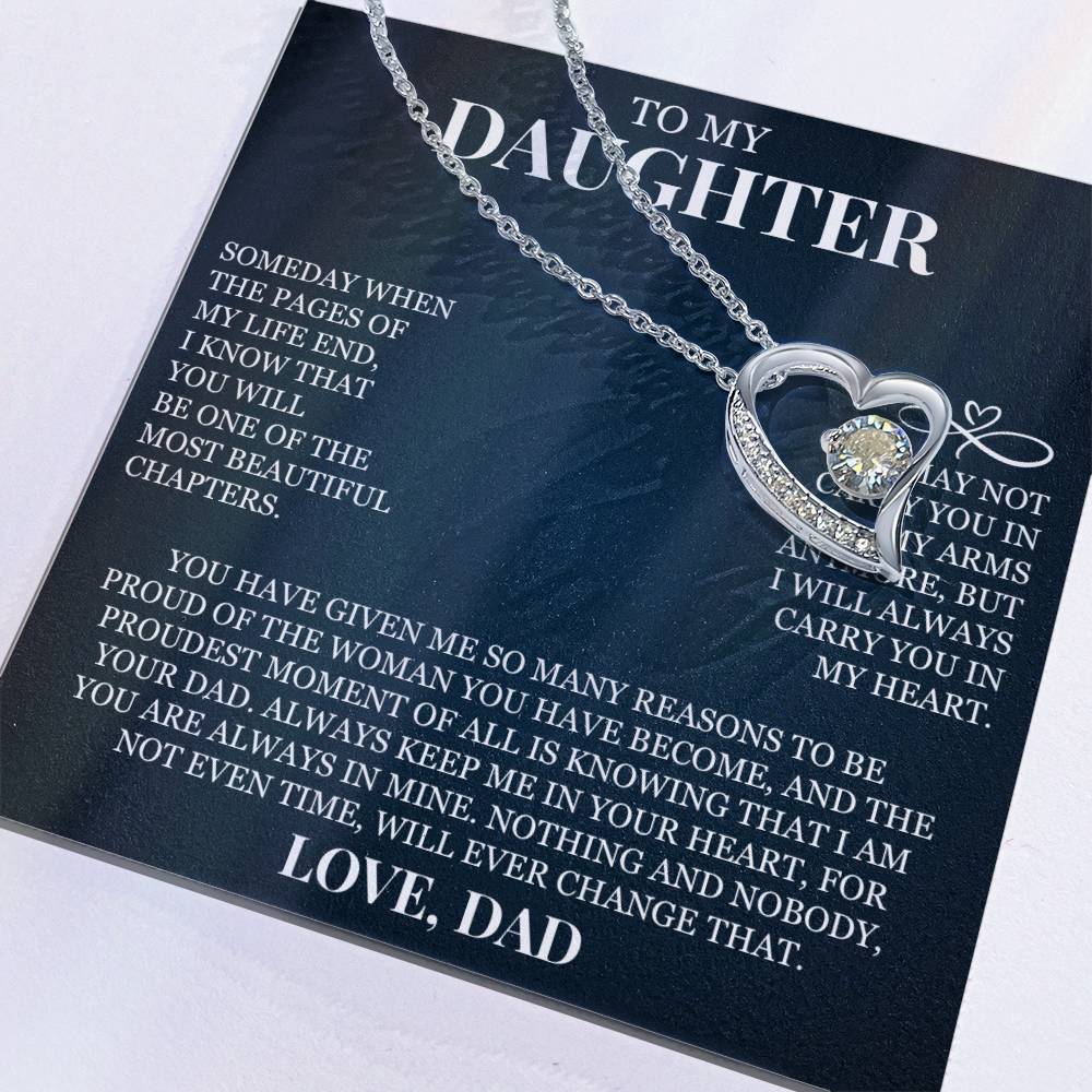 To My Daughter "Always Keep Me In Your Heart" Forever Love Necklace