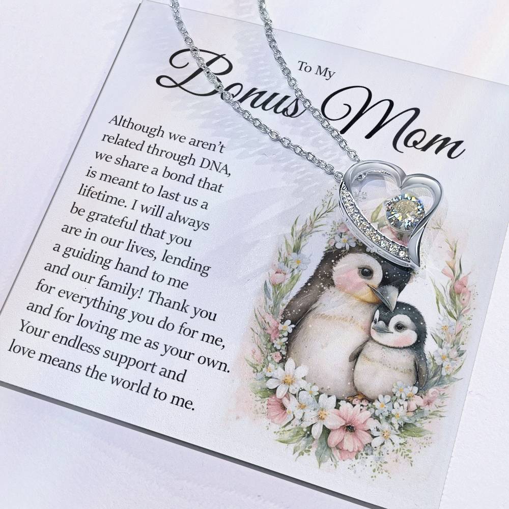 To My Bonus Mom, Forever Love Necklace