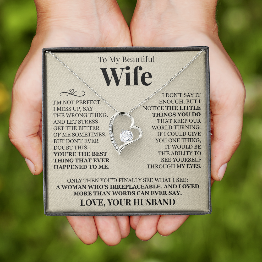 Forever Love Necklace - To My Beautiful Wife "You're The Best"