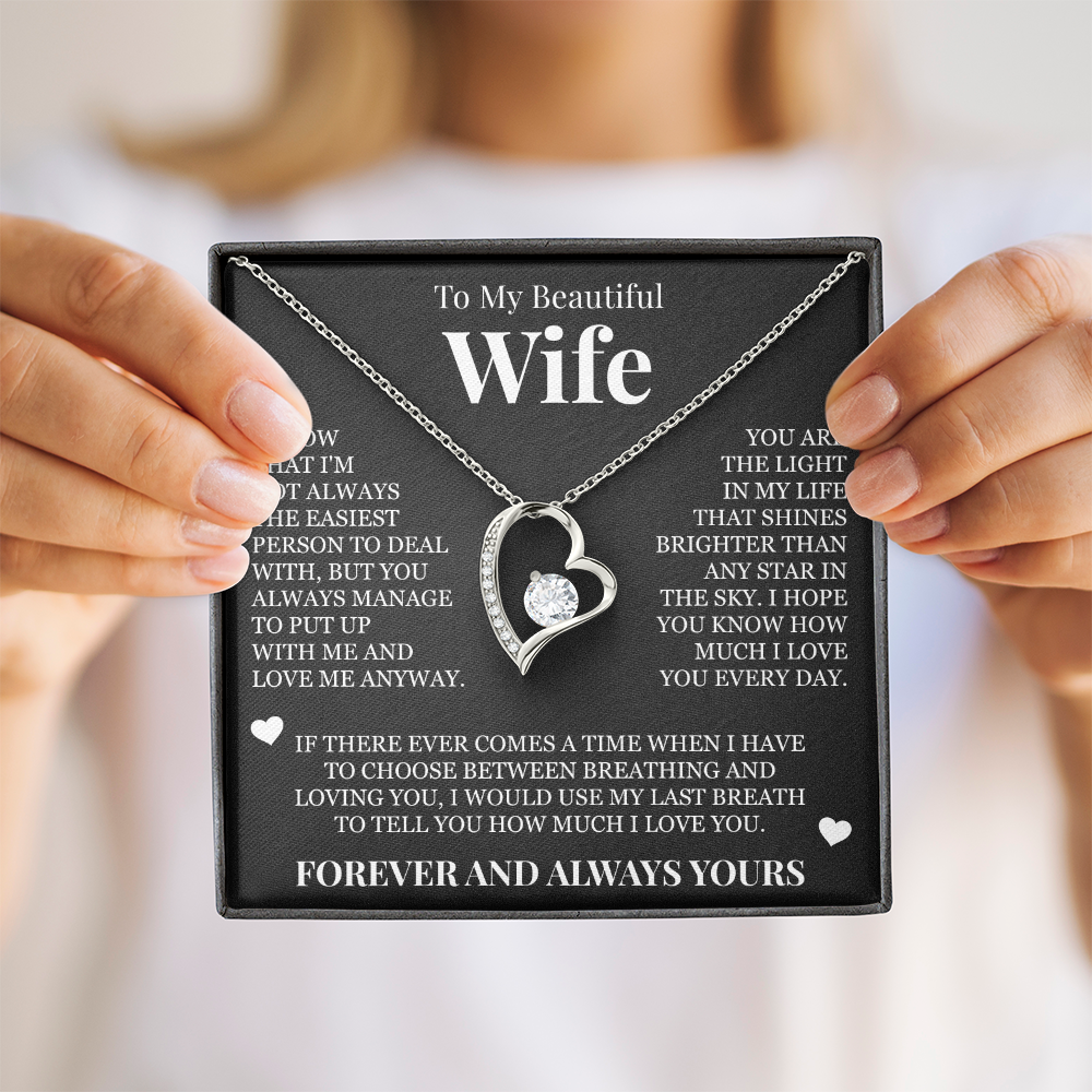 Forever Love Necklace - To My Wife - "Forever and Always Yours"