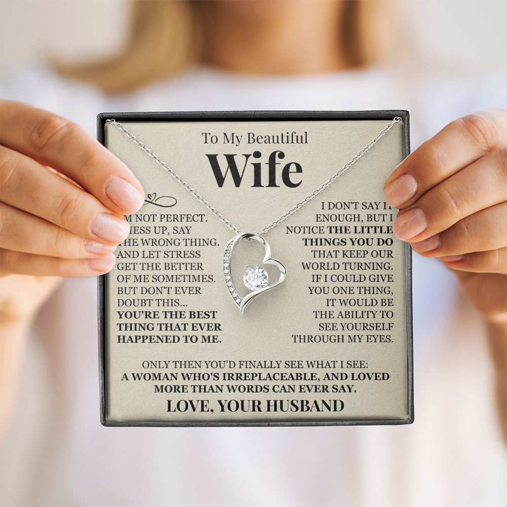 Forever Love Necklace - To My Beautiful Wife "You're The Best"