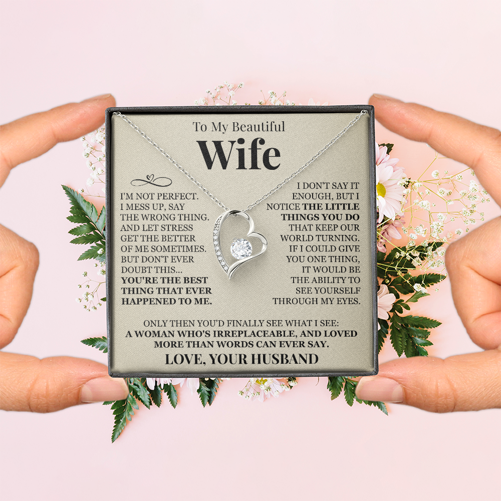Forever Love Necklace - To My Beautiful Wife "You're The Best"