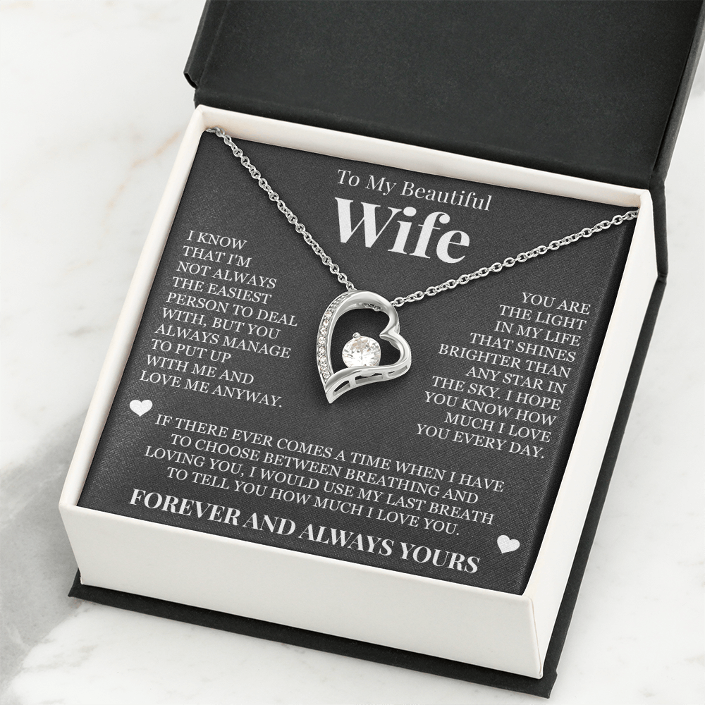 Forever Love Necklace - To My Wife - "Forever and Always Yours"