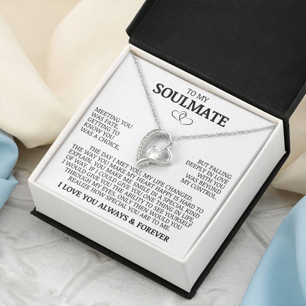 To My Soulmate "Meeting You Was Fate" Forever Love Necklace