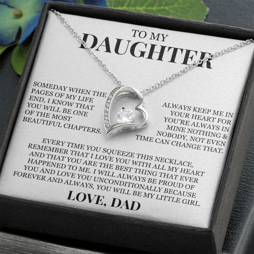 To My Daughter "I Love You With All My Heart" Forever Love Necklace