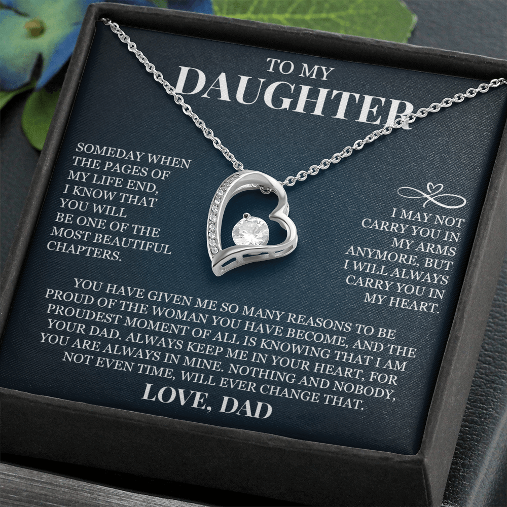 To My Daughter "Always Keep Me In Your Heart" Forever Love Necklace