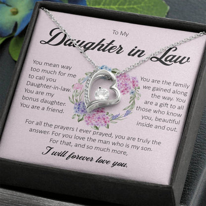 To My Daughter In Law, Forever Heart Necklace