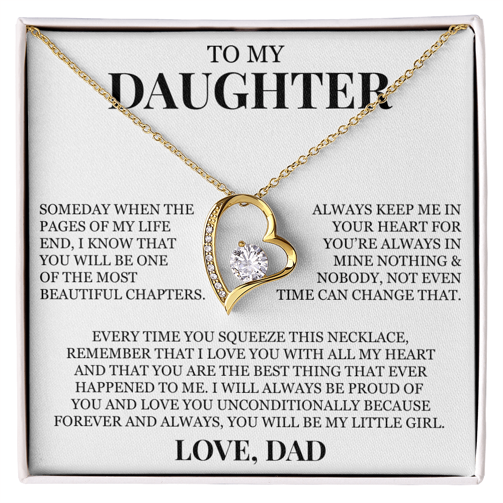 To My Daughter "I Love You With All My Heart" Forever Love Necklace