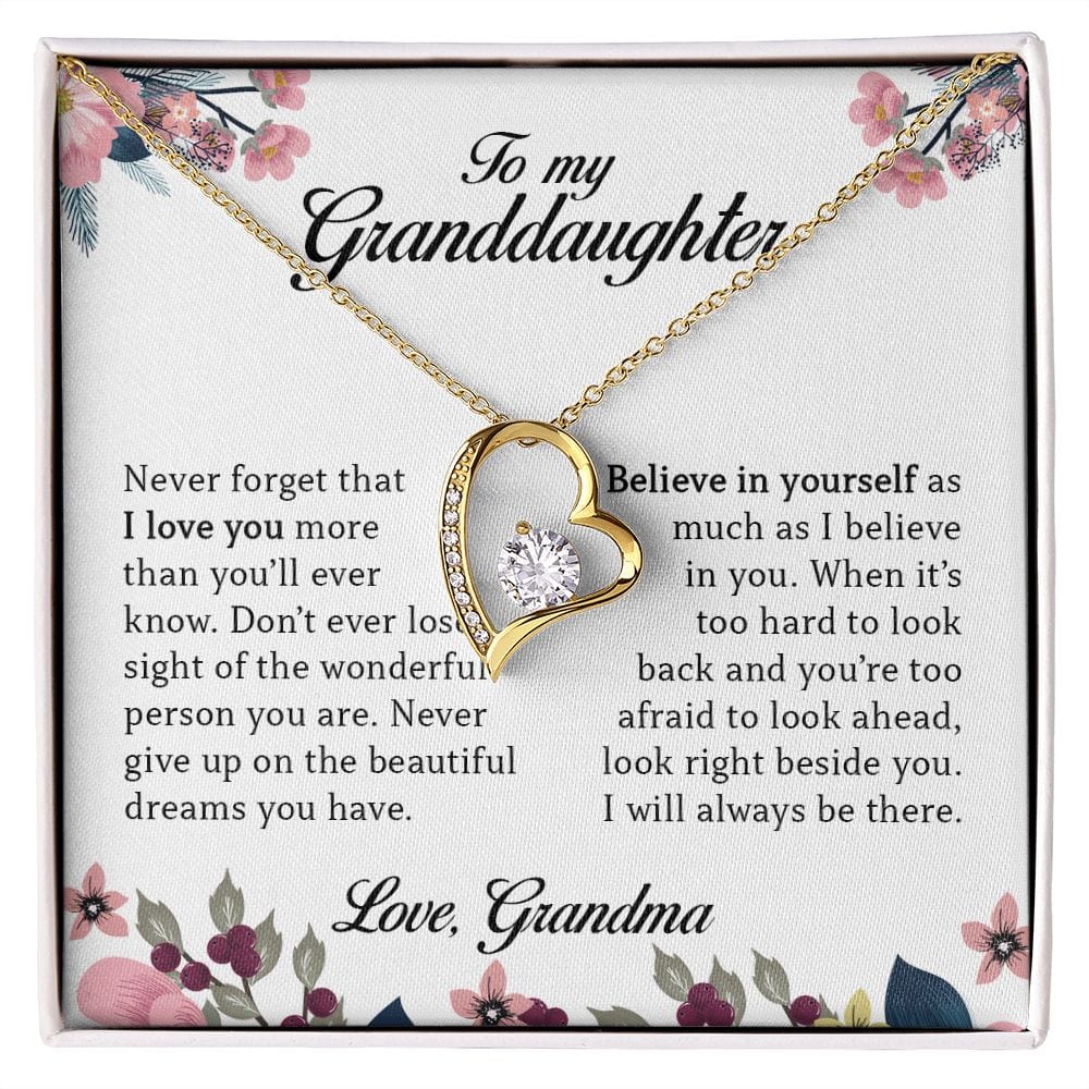 To My Granddaughter, Forever Heart Necklace