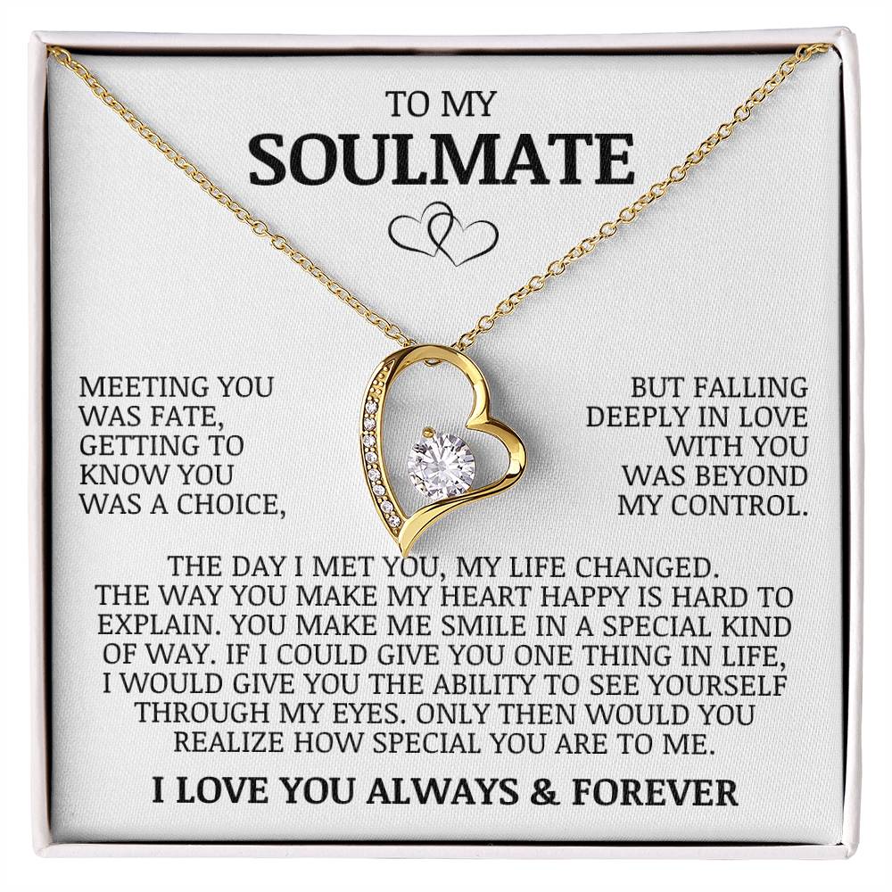 To My Soulmate "Meeting You Was Fate" Forever Love Necklace