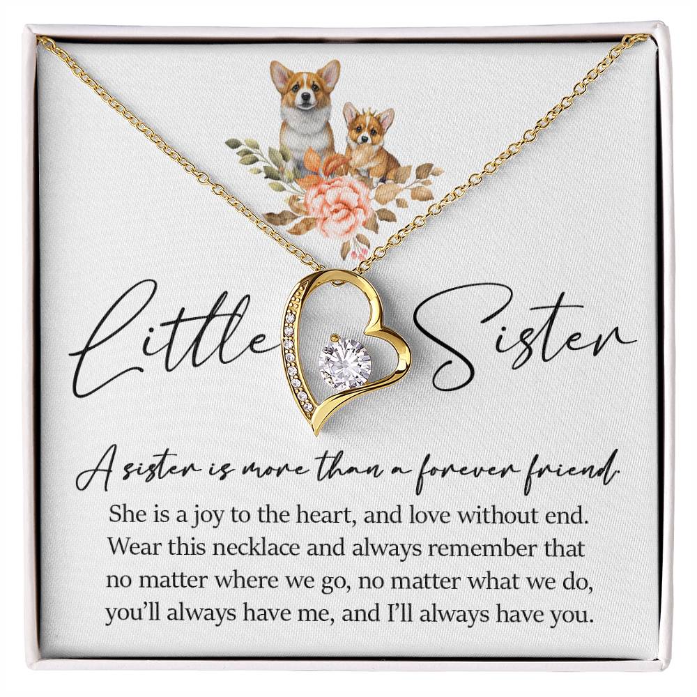 Forever Heart Necklace, Little Sister Gift