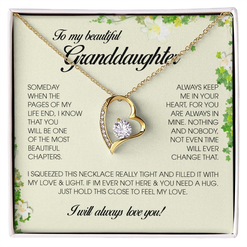 To My Beautiful Granddaughter, Forever Heart Necklace
