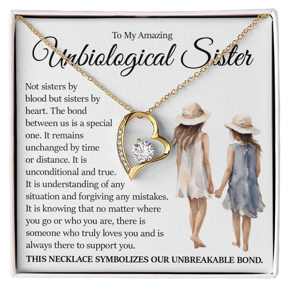 Forever Heart Necklace, Unbiological Sister Gift
