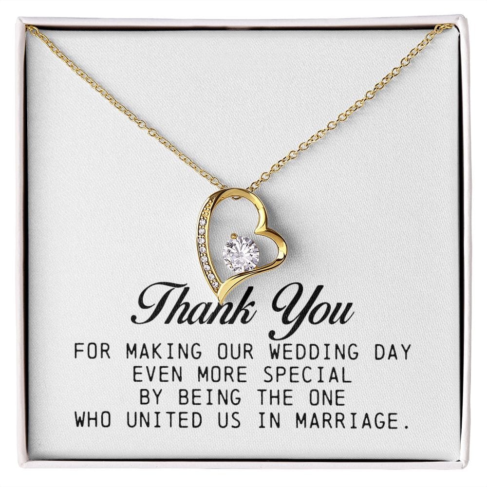 Marriage Officiant Gift, Forever Heart Necklace