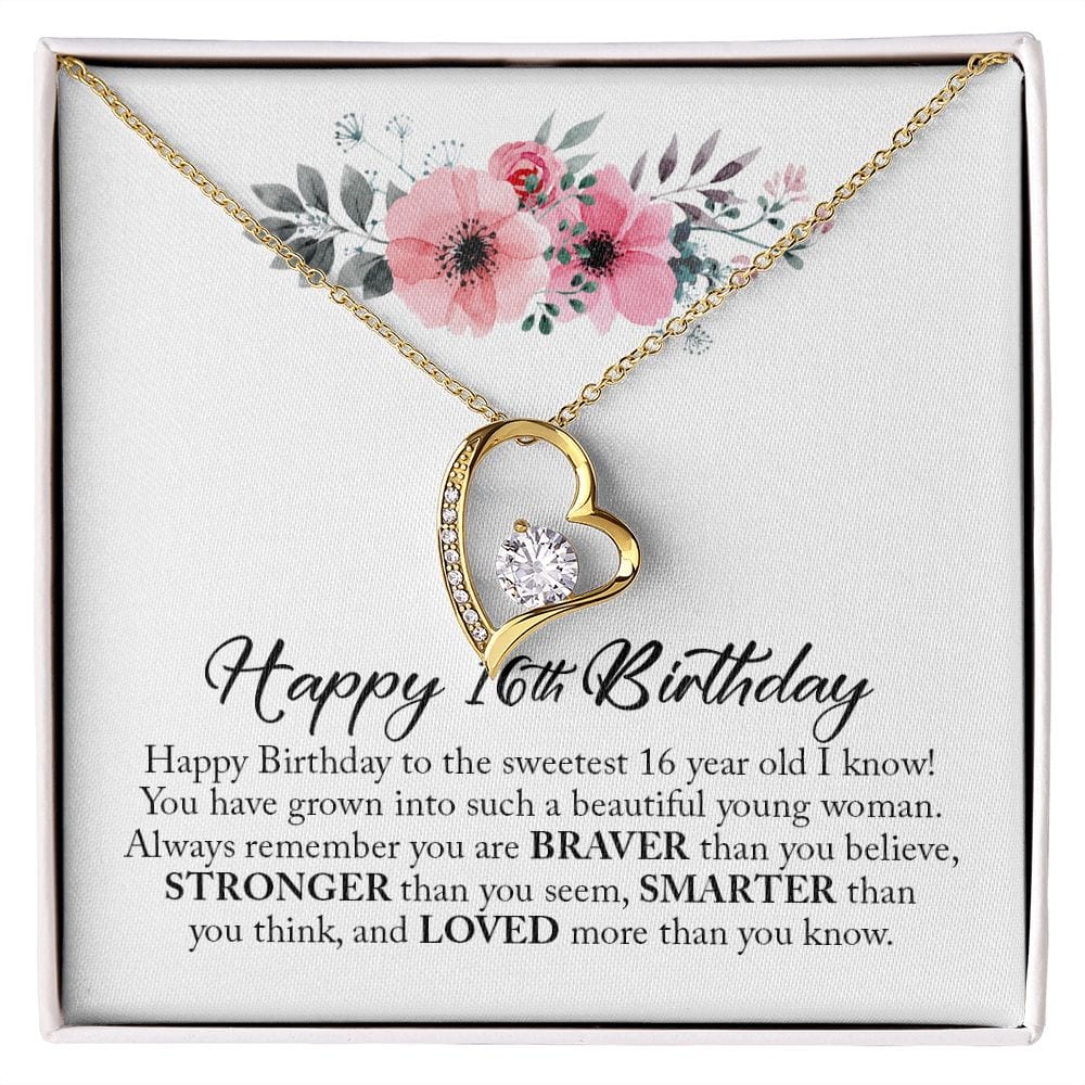Happy 16th Birthday, Forever Heart Necklace