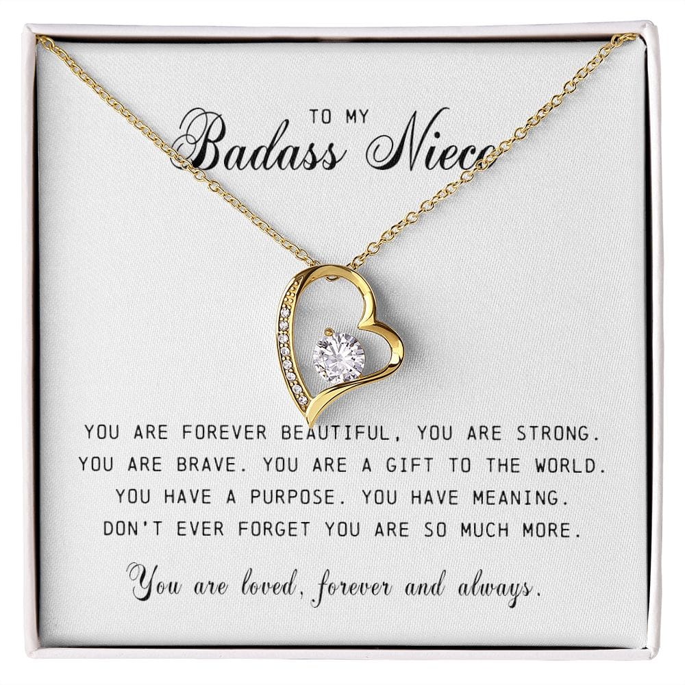 To My Badass Niece, Forever Heart Necklace