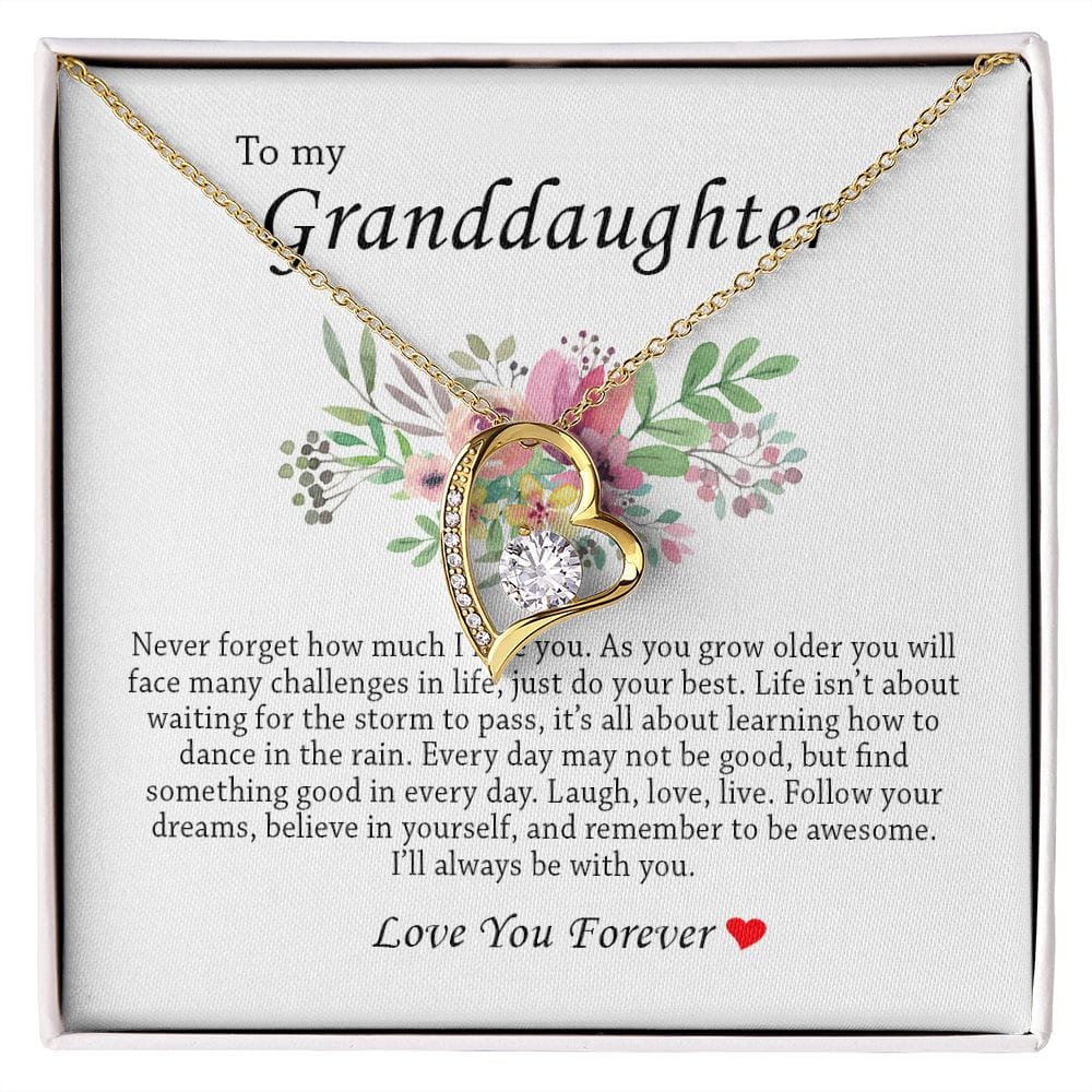 To My Granddaughter, Forever Heart Necklace