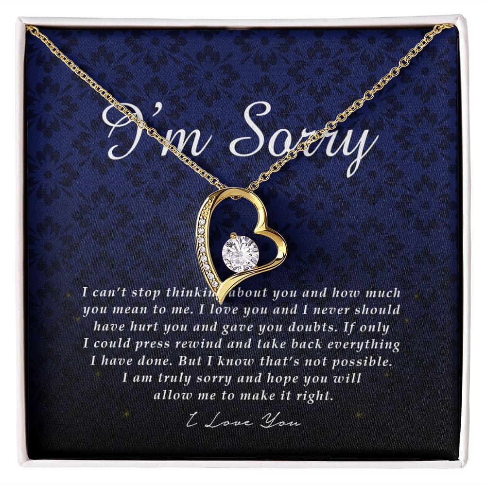 Apology Gift, I'm Sorry, Forever Heart Necklace