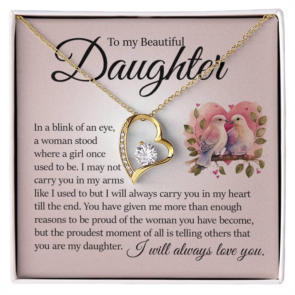 Forever Heart Necklace, Daughter Gift