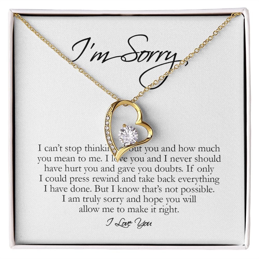 I'm Sorry Card, Forever Heart Necklace