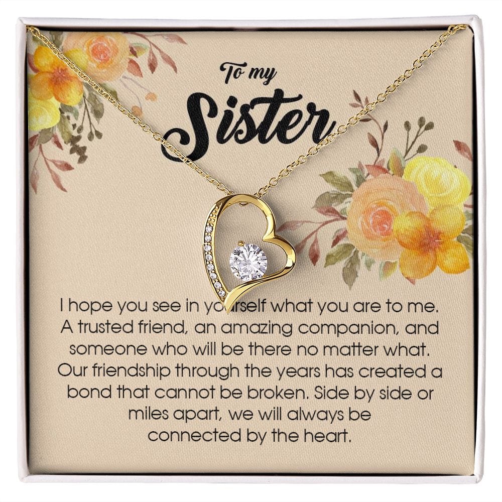 To My Sister, Forever Heart Necklace