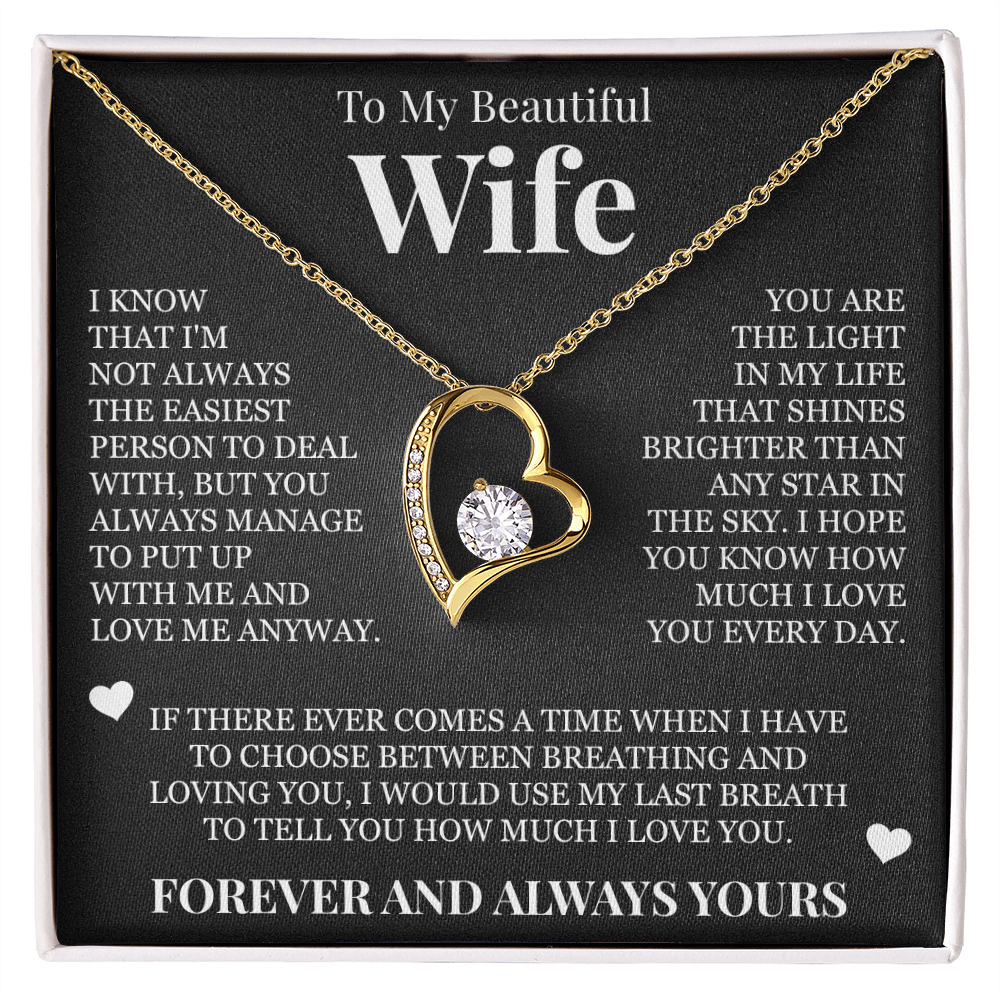 Forever Love Necklace - To My Wife - "Forever and Always Yours"