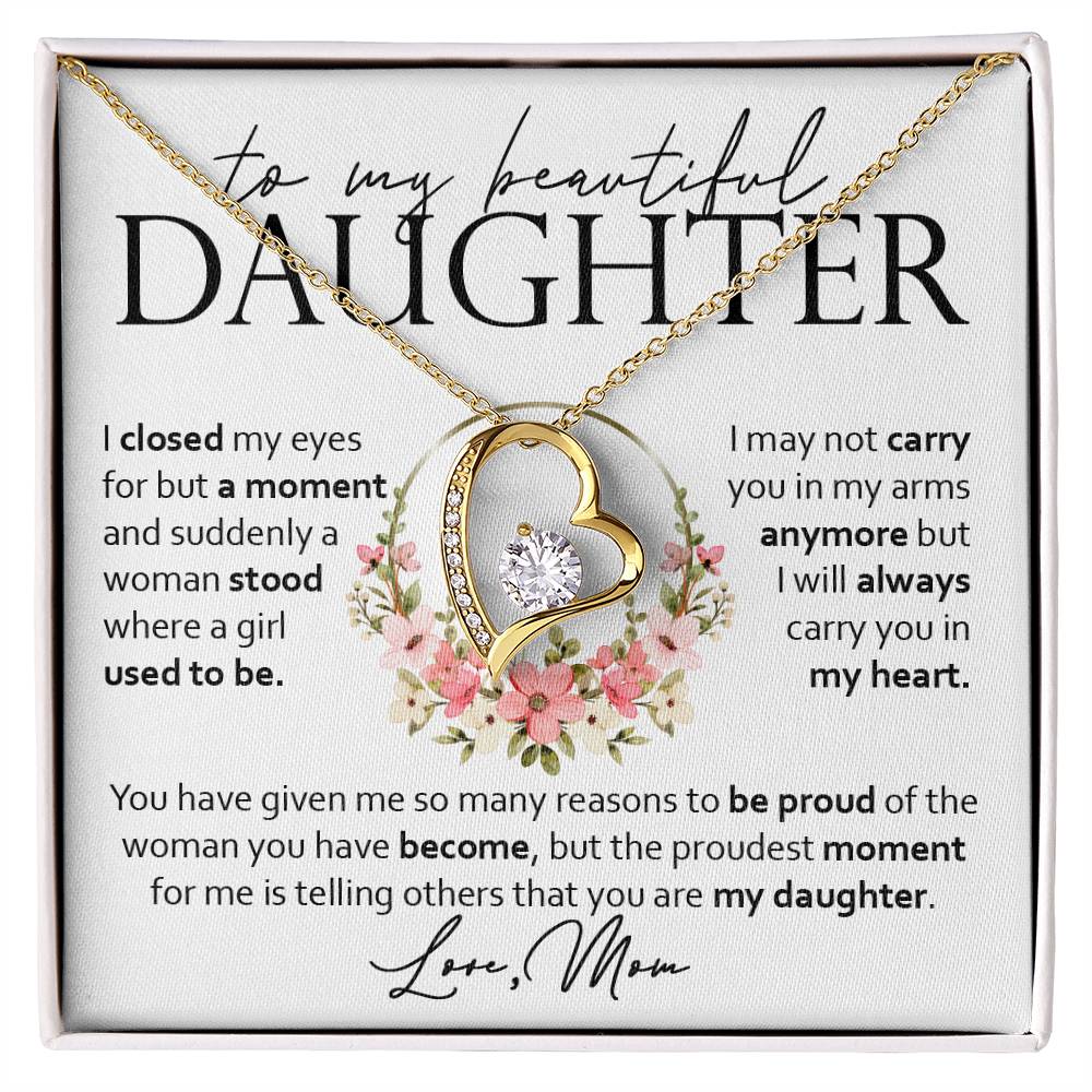 Forever Heart Necklace, Daughter Gift