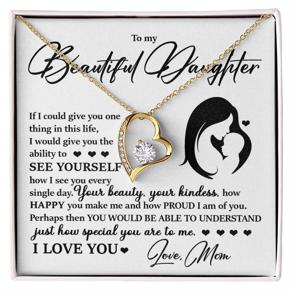 Forever Heart Necklace, Daughter Gift